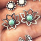 Lotus Garden Turquoise Stud Earrings
