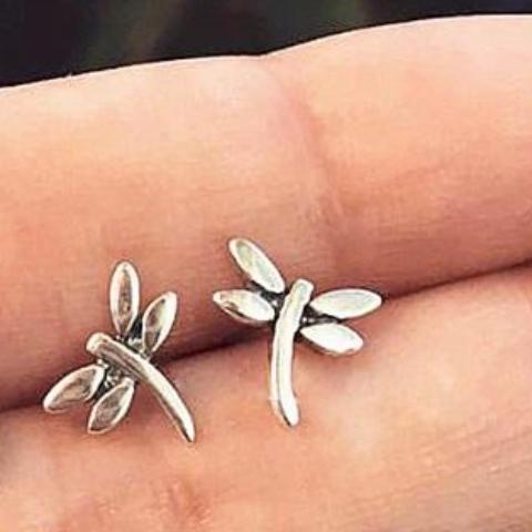Tiny Dragonfly Stud Earrings For Woman
