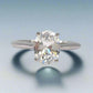 Nia 2CT Oval Solitaire OB Simulated Diamond Platinum Plated Ring for Women