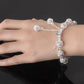 Lacework Beads Openwork Filigree design 8 Inch Silver Bracelet for Women
