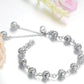 Lacework Beads Openwork Filigree design 8 Inch Silver Bracelet for Women