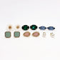 Mix & Match Six Piece Stud Earring Ensemble Blue - Green
