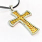 CZ Accented Two-Tone Stainless Steel Cross Necklace
