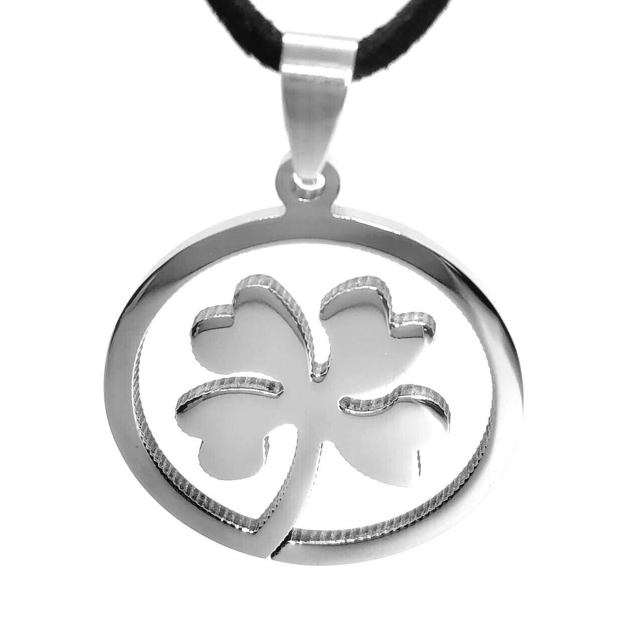 feshionn-iobi-shamrock-silhouette-stainless-steel-pendant-necklace