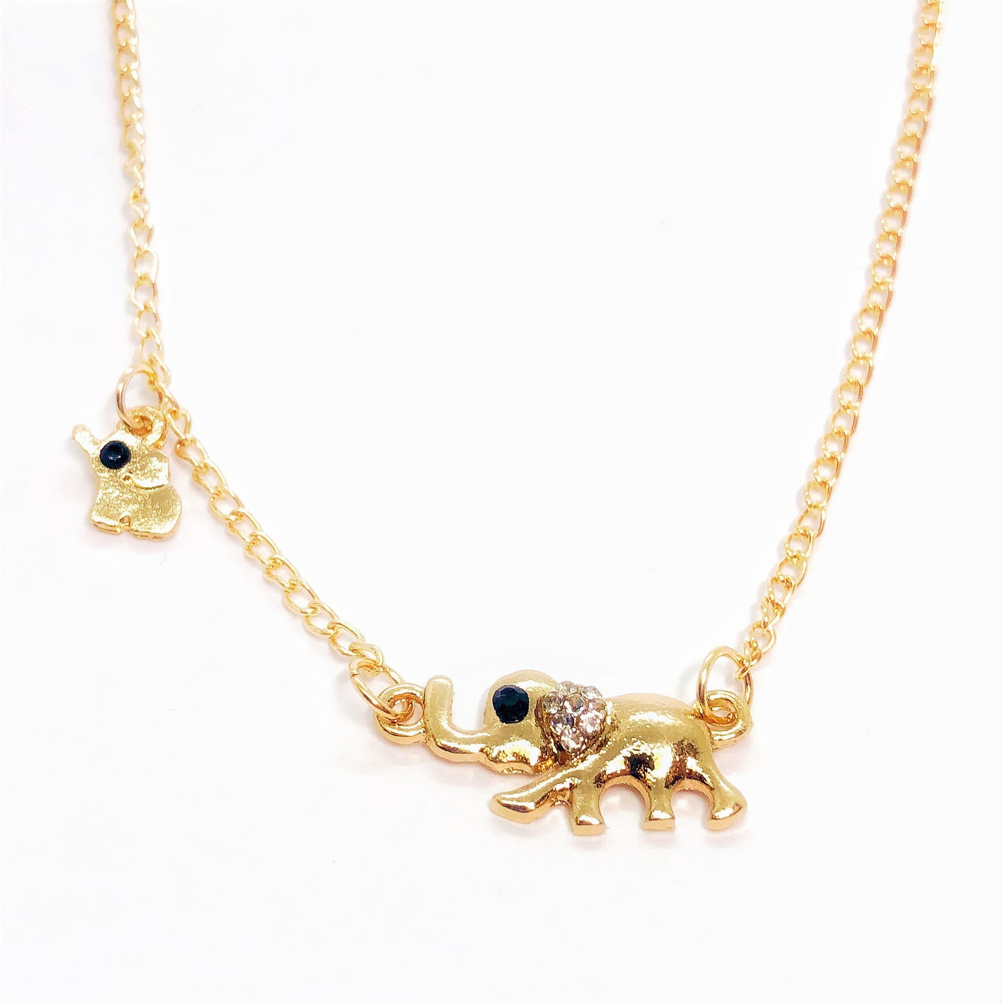 Mommy & Baby Crystal Elephant Necklace