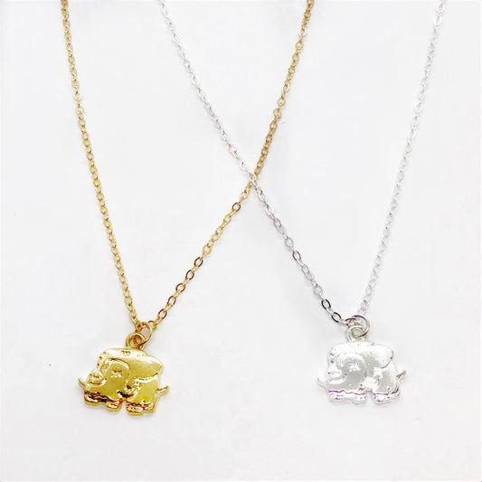 Cuddly Elephant Mother & Child Necklace