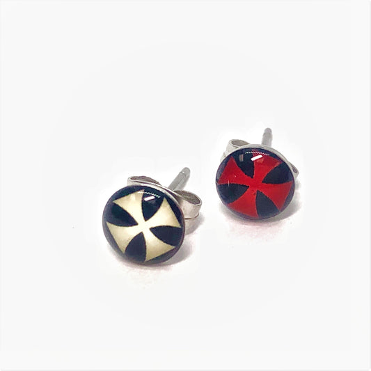 Crusader Cross Stainless Steel Studs