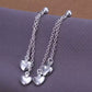 Double Hearts Drop Chains Stud Earring
