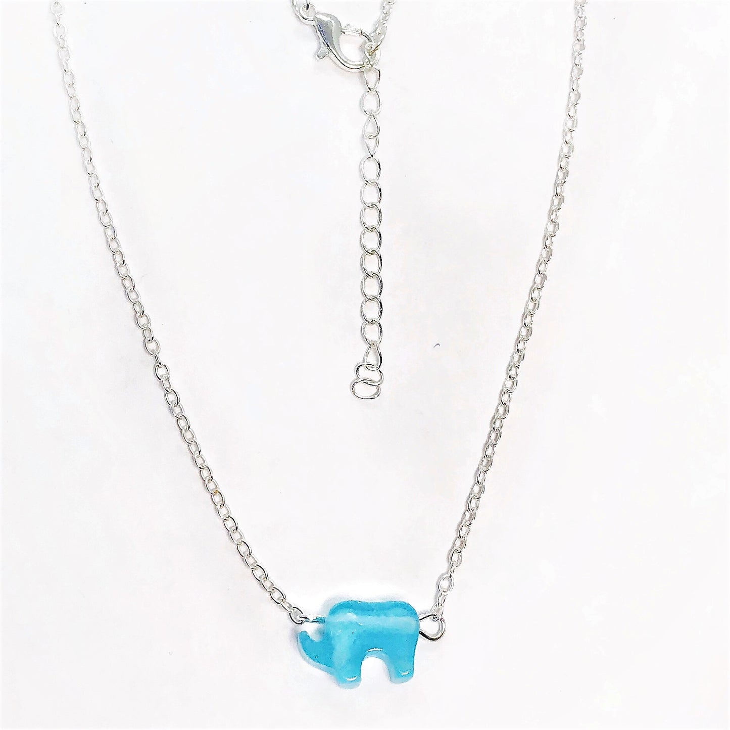 Dainty Chic Elephant Shape Aqua Necklace Special Occasion & Everyday Wear for Women