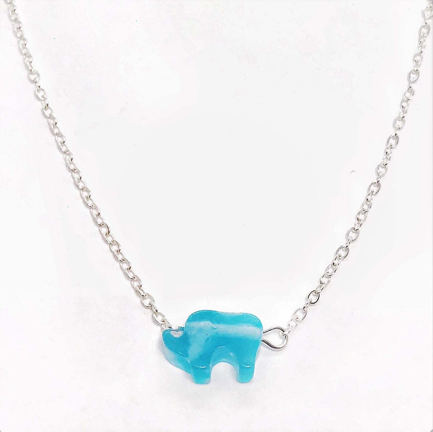Dainty Chic Elephant Shape Aqua Necklace Special Occasion & Everyday Wear for Women
