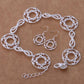 Infinite Medallion Silver Bracelet & Earrings Set