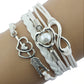 Forever Love Handmade Braided Leather Friendship Bracelet For Woman or A Girl- Six Colors To Choose