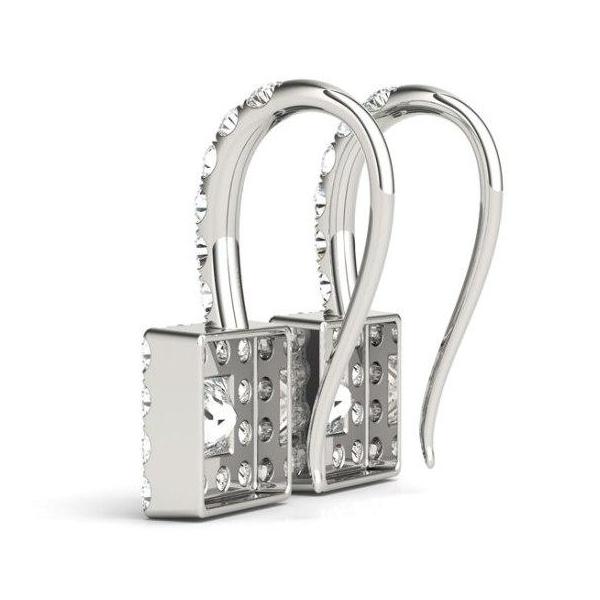 Lyra .40CT Princess Halo IOBI Simulated Diamond Earrings