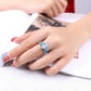 Electric Blue Marquise Cut CZ Solitaire Ring