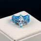 Electric Blue Marquise Cut CZ Solitaire Ring