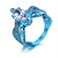 Electric Blue Marquise Cut CZ Solitaire Ring
