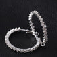 Mosaic Austrian Crystal Hoop 14K White Gold plated Earrings for Women