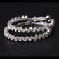Mosaic Austrian Crystal Hoop 14K White Gold plated Earrings for Women