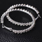 Mosaic Austrian Crystal Hoop 14K White Gold plated Earrings for Women