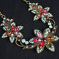 Garden Party Vintage Crystal Flower Necklace for Women