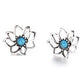 Patina Lotus Flower Stud Earrings