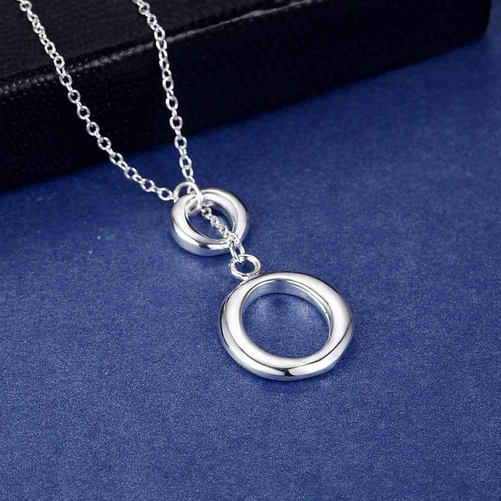 O Yes Silver Necklace & Earrings Set for Women Special Occasion Everyday Wear