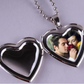Tendrils Etched Floral Silver Heart Locket Necklace For Woman