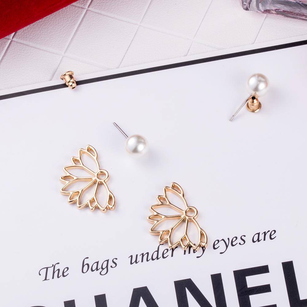 Lotus Flower Pearl Stud Earrings & Jacket
