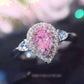 14K Gold Plated Petite Pavé Pear Cut CZ Halo Ring for Woman - White or Pink CZ