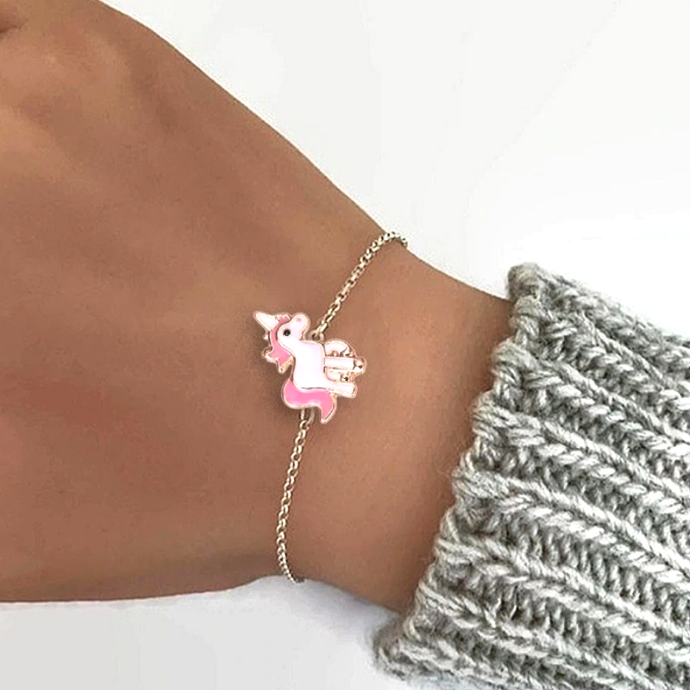 Unicorn Jewelry For Girls 4PC Set Of Necklace, Bracelet And Earrings