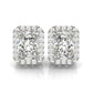 Dominique 3CT Radiant Halo OB Simulated Diamond Stud Earrings for Women Bridal Engagement Wedding Anniversary Gift