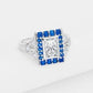 Eliza En Bleu 1CT Emerald Cut Vintage Era OB Simulated Diamond Ring for Women Bridal Engagement Wedding Anniversary Gift