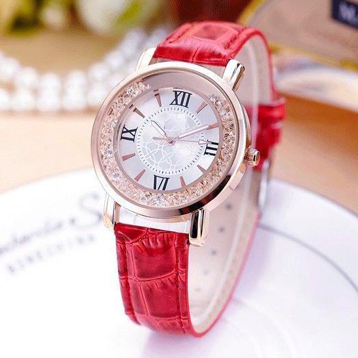 Free Falling Crystal Bezel Wrist Watch