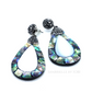 Natural Abalone and Black Turkish Crystal Earrings for Women