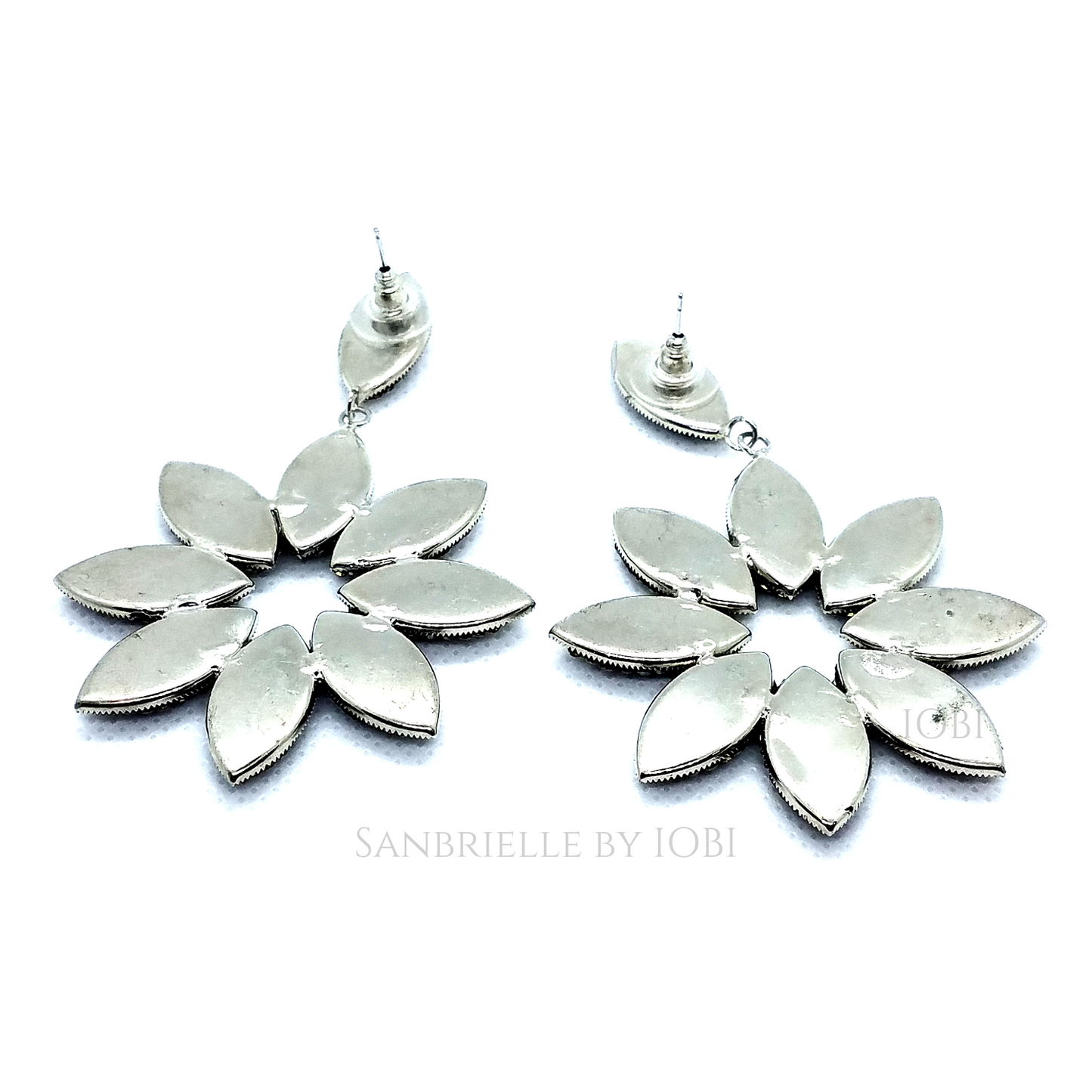 Black Turkish Crystal Flower Earrings