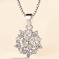 Azalea Blossoms Cubic Zirconia 14K White Gold Plated Necklace for Women
