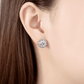 Vintage Milgrain Floral 14K White Gold Plated Halo CZ Earrings for Woman