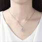 14K White Gold Plated Heart Drop Wrapped Brilliant Round Cut CZ Diamond Necklace for Women Special Occasions Bridal Holiday Valentine's Day