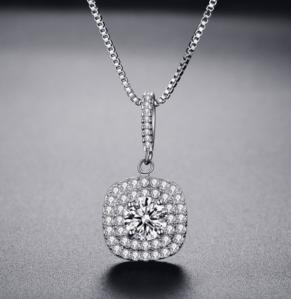 Halcyon Austrian Crystal Double Halo Gold plated Necklace