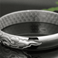 Scroll Carved Silver Cuff Bangle Bracelet for Women