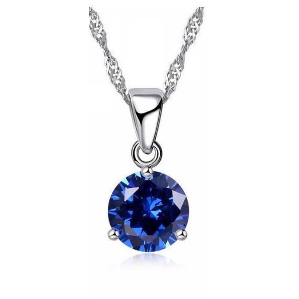 Crystal Solitaire Round Cut Necklace Pendant For Woman