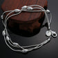 Silver Pearl Beads Multi Strand Bracelet for Women