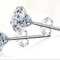 Four Prong Sterling Silver Martini Set CZ Stud Earrings for Women
