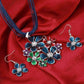 Spring Bouquet Enamel Flower Necklace and Earrings - In Three Colors