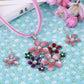 Spring Bouquet Enamel Flower Necklace and Earrings - In Three Colors