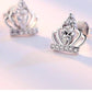 Tiny Tiaras Gold Plated CZ Stud Earrings for Women by Feshionn IOBI