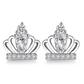 Tiny Tiaras Gold Plated CZ Stud Earrings for Women by Feshionn IOBI
