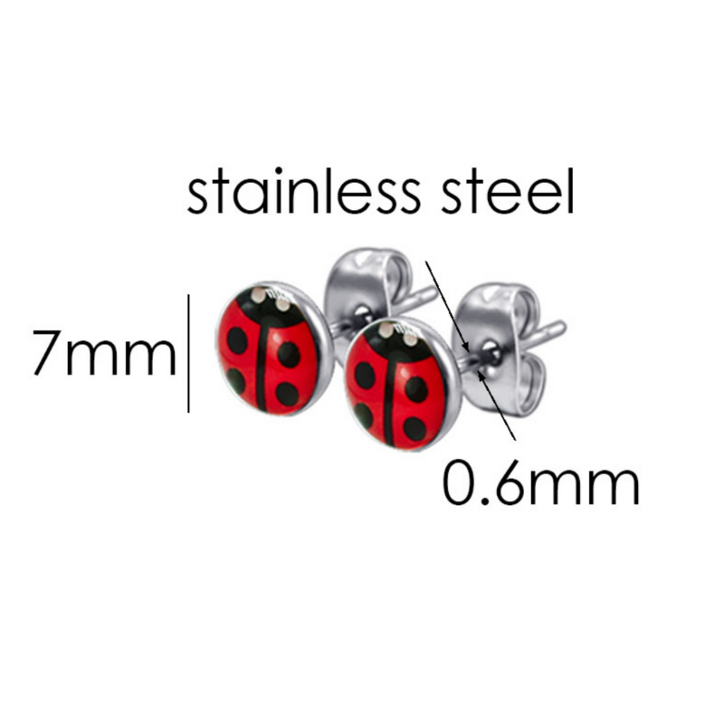 Tiny Ladybug 316 Stud Earrings