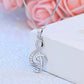 Musical Beginnings CZ Sterling Silver Treble Clef Necklace