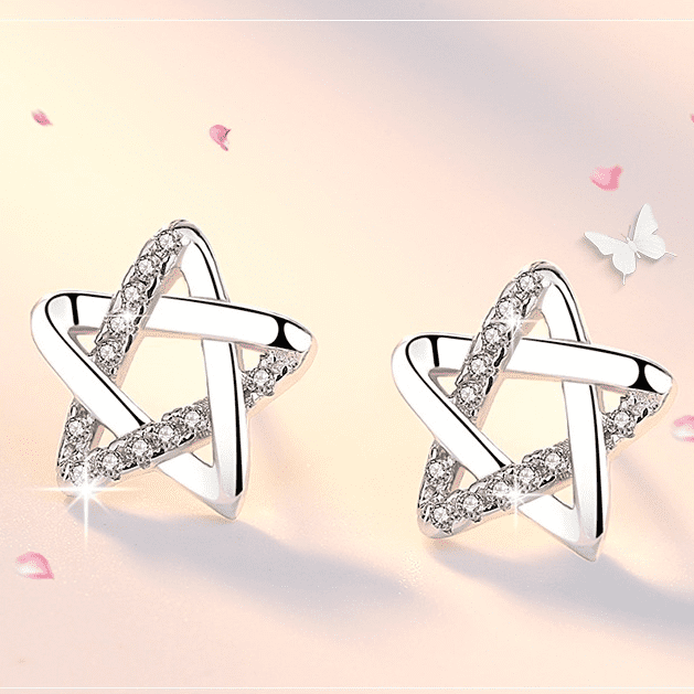 Tiny Twinkle Stars CZ Stud Earrings for Women